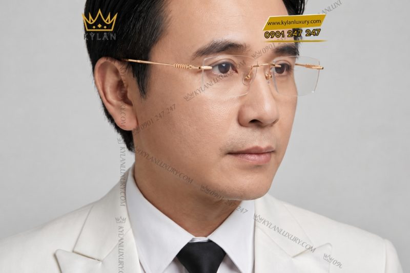 Mắt kính vàng hồng Au750
