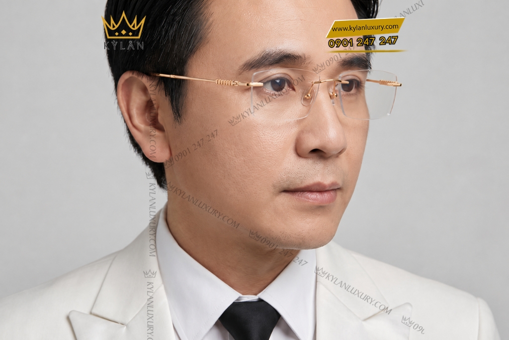 Mắt kính vàng hồng Au750