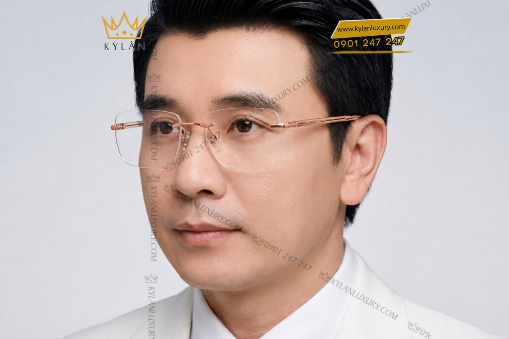 Mắt kính vàng hồng Au750