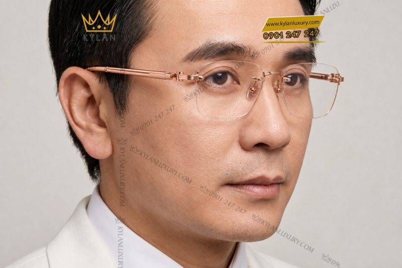 Mắt kính vàng hồng Au750