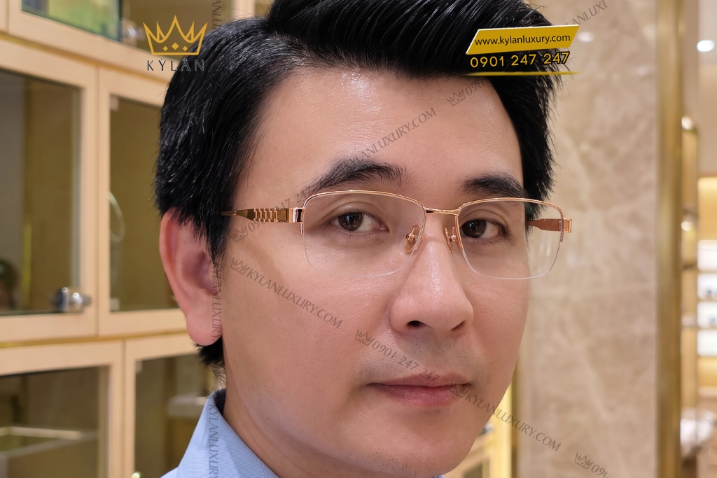 Mắt kính vàng hồng Au750 14 Kỳ Lân Luxury Mat kinh vang hong Au750 7 Mắt kính vàng hồng Au750