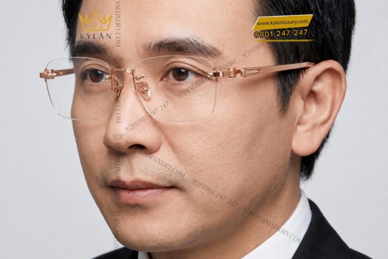 Mắt kính vàng hồng Au750