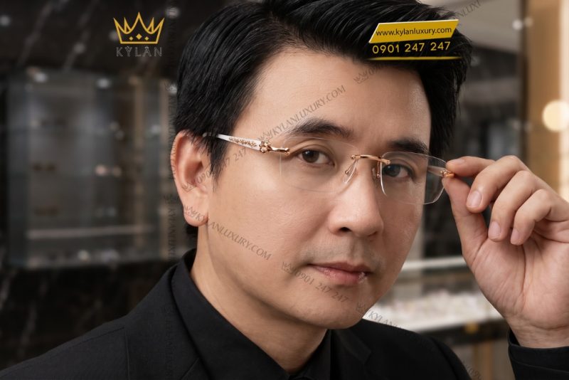 Mắt kính vàng hồng Au750