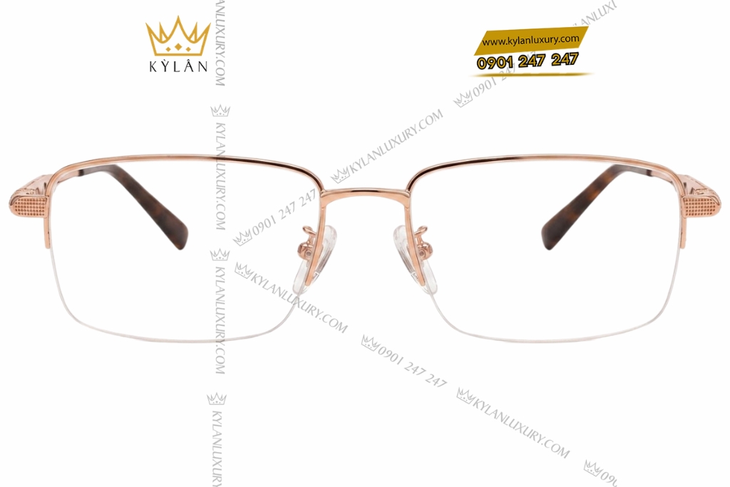 Kỳ Lân Luxury Mat kinh vang hong Au750 dinh kim cuong 1 2 Mắt kính vàng hồng Au750 đính kim cương