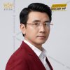 Mắt kính vàng hồng Au750 đính kim cương