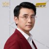 Mắt kính vàng hồng Au750 đính kim cương