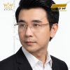 Mắt kính vàng hồng Au750 đính kim cương