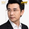 Mắt kính vàng hồng Au750 đính kim cương