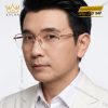 Mắt kính vàng hồng Au750 đính kim cương