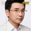 Mắt kính vàng hồng Au750 đính kim cương