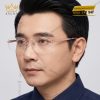 Mắt kính vàng hồng Au750 không viền dáng chữ nhật