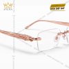 Mắt kính vàng hồng Au750 không viền họa tiết rồng