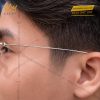 Mắt kính vàng trắng Au750 không viền dáng chữ nhật