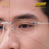 Mắt kính vàng trắng Au750 không viền dáng chữ nhật