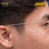 Mắt kính vàng trắng Au750 không viền dáng chữ nhật