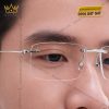 Mắt kính vàng trắng Au750 không viền dáng chữ nhật