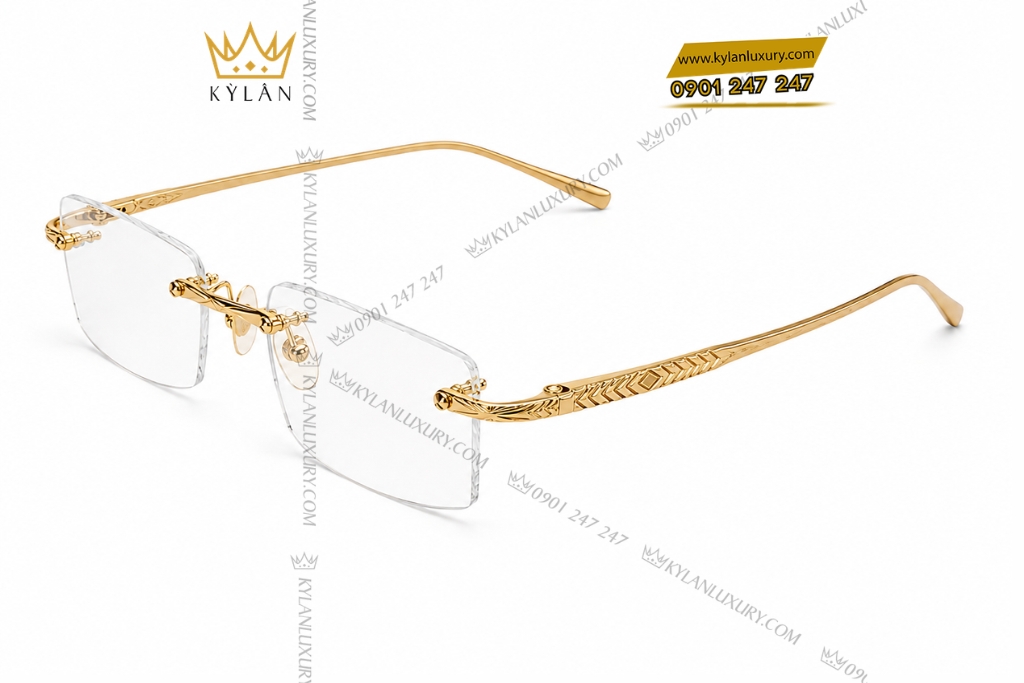Mắt kính vàng vàng Au750 