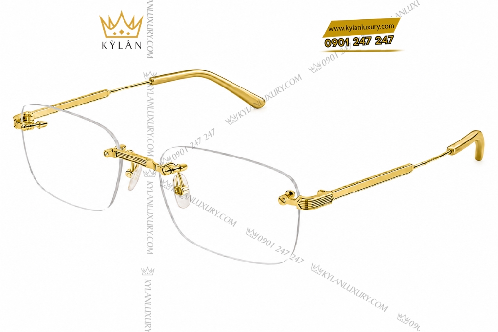 Kỳ Lân Luxury Mat kinh vang vang Au750 4 5 Mắt kính vàng vàng Au750