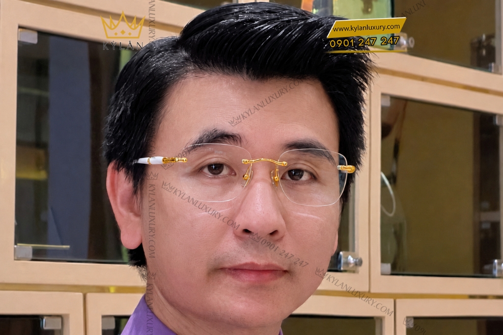 Mắt kính vàng vàng Au750
