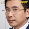 Mắt kính vàng vàng Au750 đính kim cương
