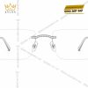 Mắt kính vàng trắng Au750 đính kim cương họa tiết oval