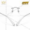 Mắt kính vàng trắng Au750 đính kim cương họa tiết oval