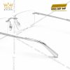 Mắt kính vàng trắng Au750 đính kim cương họa tiết oval