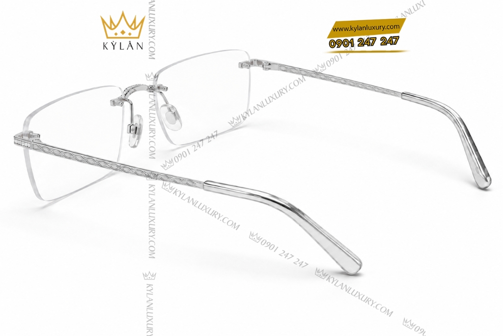 Kỳ Lân Luxury Mat kinh vang vang Au750 dinh kim cuong hoa tiet oval 5 2 Mắt kính vàng trắng Au750 đính kim cương họa tiết oval