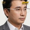 Mắt kính vàng trắng Au750 đính kim cương họa tiết oval