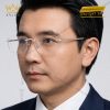 Mắt kính vàng trắng Au750 đính kim cương họa tiết oval