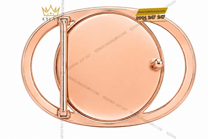 Mặt thắt lưng chữ A vàng hồng Au750 đính kim cương