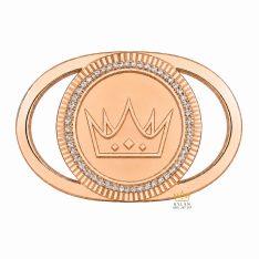 Mặt thắt lưng logo Kỳ Lân vàng hồng Au750 đính kim cương Mặt thắt lưng logo Kỳ Lân vàng hồng Au750 đính kim cương