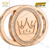 Mặt thắt lưng logo Kỳ Lân vàng hồng Au750 đính kim cương