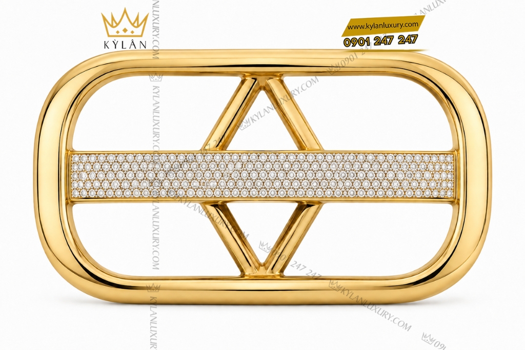 Kỳ Lân Luxury Mat that lung vang Au750 dinh kim cuong 1 Mặt thắt lưng vàng Au750 đính kim cương