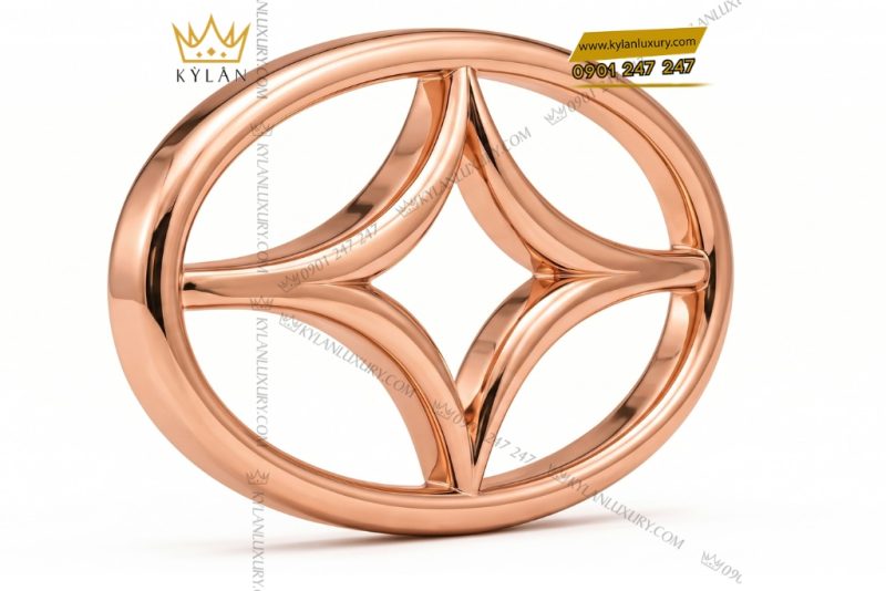 Mặt thắt lưng vàng hồng Au750