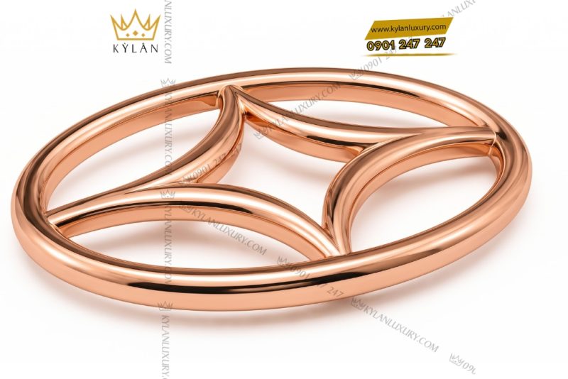 Mặt thắt lưng vàng hồng Au750
