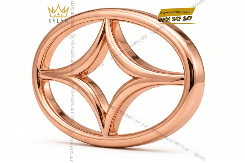 Mặt thắt lưng vàng hồng Au750