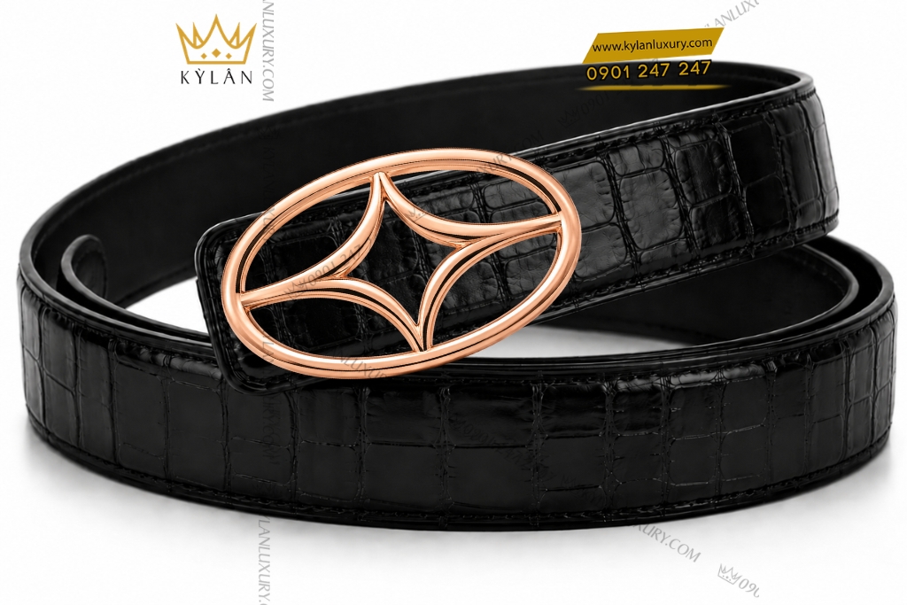 Kỳ Lân Luxury Mat that lung vang hong Au750 6 3 Mặt thắt lưng vàng hồng Au750