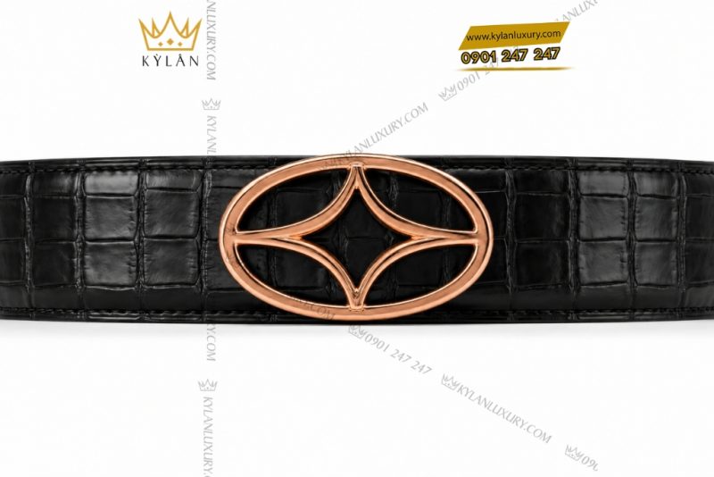 Mặt thắt lưng vàng hồng Au750