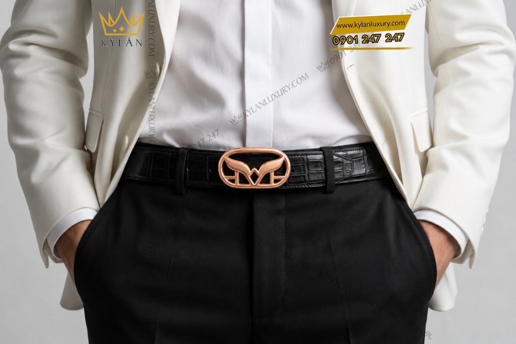 Kỳ Lân Luxury Mat that lung vang hong Au750 9 1 Mặt thắt lưng vàng hồng Au750