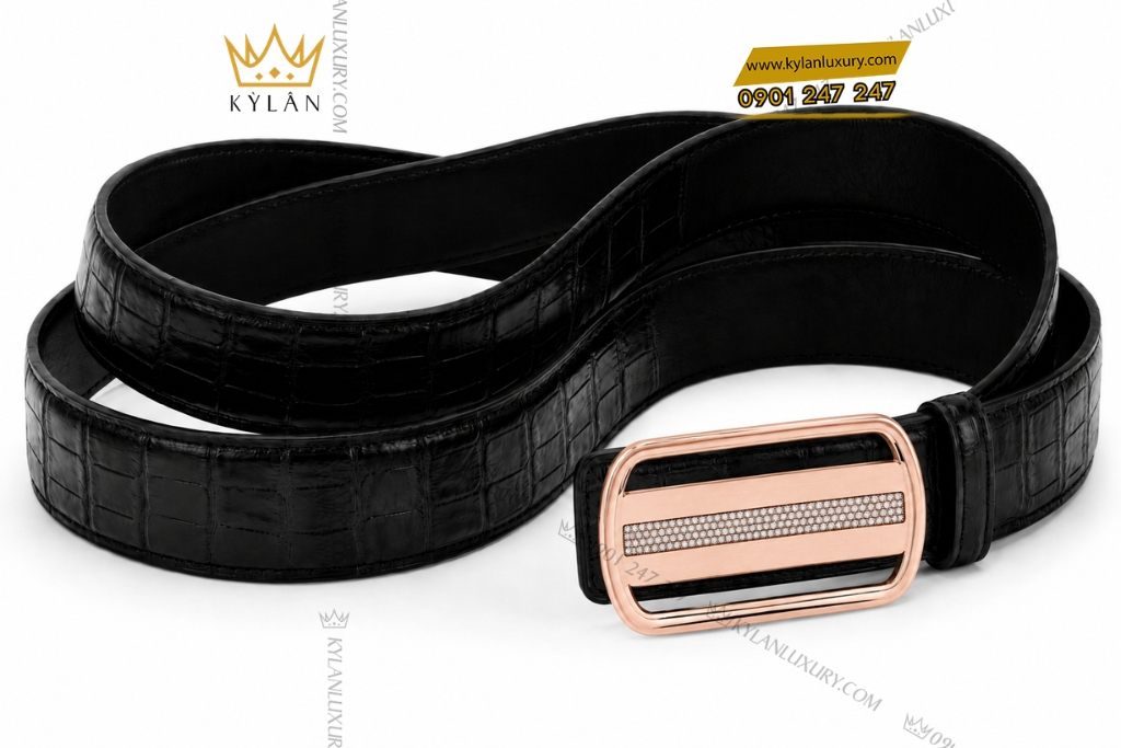 Kỳ Lân Luxury Mat that lung vang hong Au750 dinh kim cuong 9 Mặt thắt lưng vàng hồng Au750 đính kim cương
