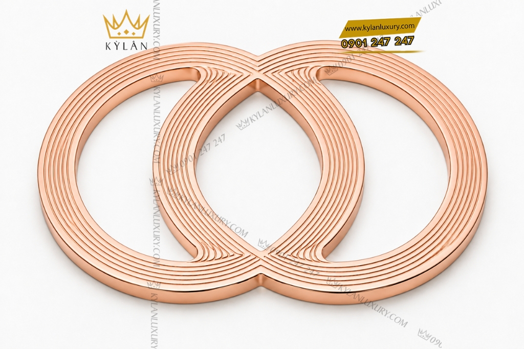 Kỳ Lân Luxury Mat that lung vang hong Au750 hoa tiet vong tron dan xen 3 Mặt thắt lưng vàng hồng Au750 họa tiết vòng tròn đan xen