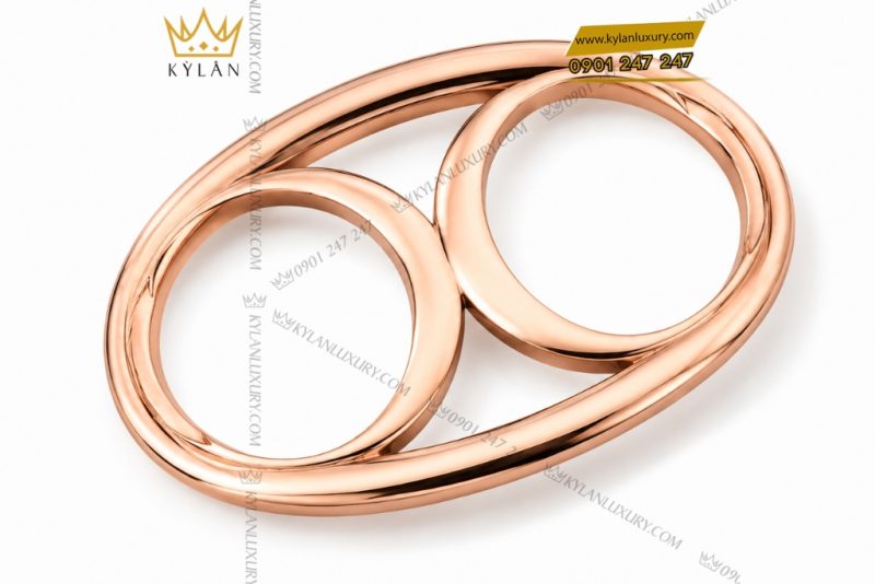 Mặt thắt lưng vàng hồng Au750 khung oval