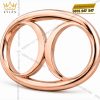 Mặt thắt lưng vàng hồng Au750 khung oval