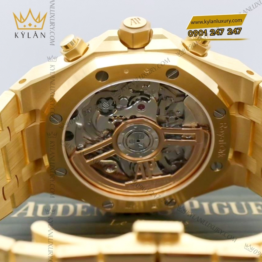 Kỳ Lân Luxury ap royal oak mat vang khoi 26240ba 10 Đồng hồ Royal Oak Selfwinding Chronograph mặt vàng khói 26240BA