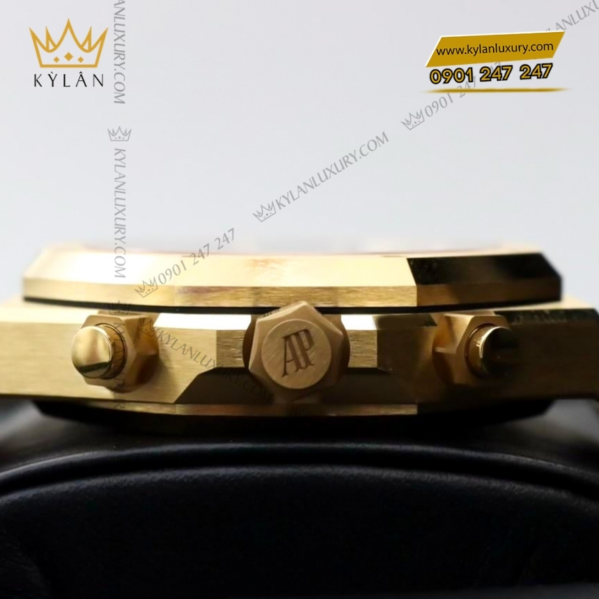 Kỳ Lân Luxury ap royal oak mat vang khoi 26240ba 12 Đồng hồ Royal Oak Selfwinding Chronograph mặt vàng khói 26240BA