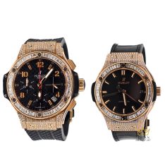 Cặp đôi Hublot King Gold Custom Kim Cương 42mm & 38mm