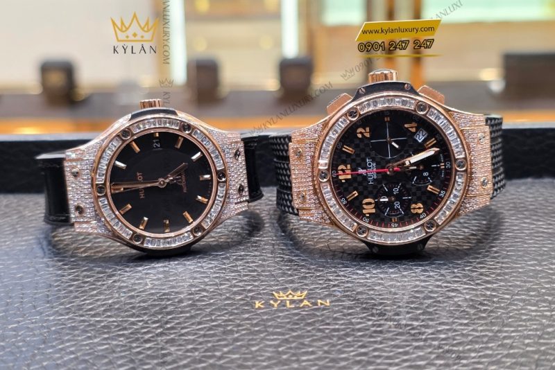 Cặp đôi Hublot King Gold Custom Kim Cương 42mm & 38mm