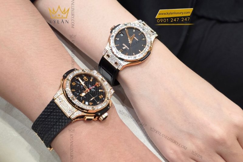Cặp đôi Hublot King Gold Custom Kim Cương 42mm & 38mm