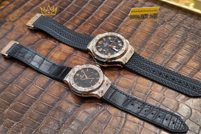 Cặp đôi Hublot King Gold Custom Kim Cương 42mm & 38mm